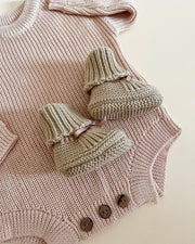 Personalised Cozy Knitted Romper - Sand Ivory - view 12 | Eli&Eli