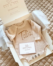 Cozy knitted romper sand ivory - view 4 | Eli&Eli