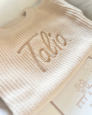 Cozy knitted romper sand ivory - view 8 | Eli&Eli