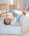 Personalised cuddle toy bunny comforter blanket with name in baby blue - Eli&Eli Dubai