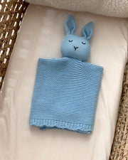 Personalised bunny comforter blanket in baby blue - view 3 | Eli&Eli