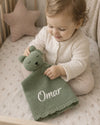 Personalised cuddle toy comforter blanket with name in spring green - Eli&Eli Dubai