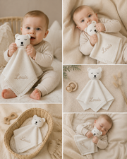 Personalised white bear comforter blanket - view 4 | Eli&Eli