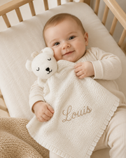 Personalised white bear comforter blanket - view 5 | Eli&Eli