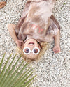 Personalised hooded muslin poncho towel in desert shades tie dye for babies and kids - Eli&Eli Dubai