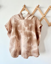 Hooded muslin poncho in desert shades tie dye - view 3 | Eli&Eli