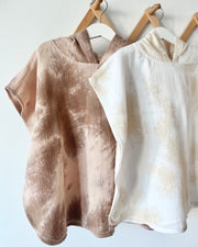Hooded muslin poncho in desert shades tie dye - view 4 | Eli&Eli