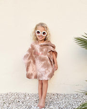 Hooded muslin poncho in desert shades tie dye - view 8 | Eli&Eli
