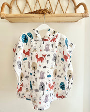 Personalised hooded muslin poncho, print themes - view 2 | Eli&Eli