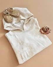 Hooded muslin poncho in vanilla shades tie dye - view 10 | Eli&Eli