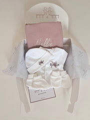 Personalised hospital and baby shower gift set in blush pink - view 11 | Eli&Eli