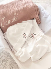 Personalised hospital and baby shower gift set in blush pink - view 9 | Eli&Eli