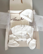 Personalised unisex hospital and baby shower gift set in ivory - view 11 | Eli&Eli