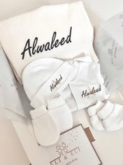 Personalised unisex hospital and baby shower gift set in ivory - view 6 | Eli&Eli