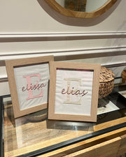 Personalised kids room wall art with embroidered name, nursery decor - Eli&Eli