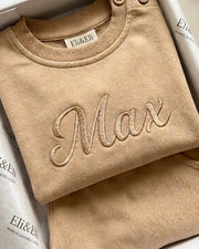 Personalised kids terry lounge set in caramel - view 2 | Eli&Eli