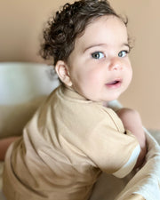 Personalised kids terry lounge set in caramel - view 5 | Eli&Eli