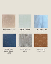 Personalised 0.5 TOG kimono muslin sleeping bag for newborn boys - view 3 | Eli&Eli
