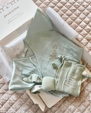 Personalised 0.5 TOG kimono muslin sleeping bag for newborn boys - view 5 | Eli&Eli
