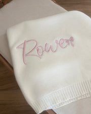 Personalised knitted baby blanket off white - view 6 | Eli&Eli