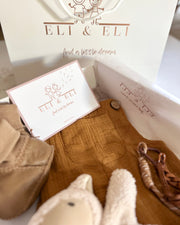 Personalised muslin baby boy gift hamper - view 3 | Eli&Eli