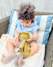Personalised muslin lion comforter in mustard - view 4 | Eli&Eli