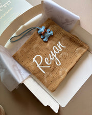 Personalised cotton muslin baby swaddle blanket - view 7 | Eli&Eli