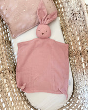 Personalised muslin comforter blanket Rabbit Blush - view 2 | Eli&Eli