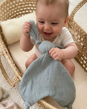Personalised muslin toy comforter in blue pastel - view 4 | Eli&Eli