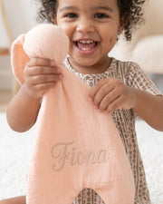 Personalised muslin toy comforter in pink pastel - view 3 | Eli&Eli