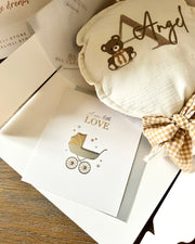 Personalised newborn greeting card in gold and silver - view 2 | Eli&Eli
