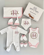 Personalised newborn hospital gift set in blush - view 12 | Eli&Eli