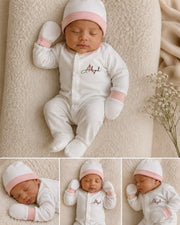 Personalised newborn hospital gift set in blush - view 2 | Eli&Eli