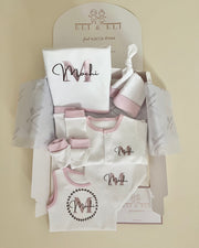 Personalised newborn hospital gift set in blush - view 7 | Eli&Eli