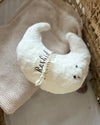 Personalised plush baby moon pillow toy with embroidered name - Eli&Eli Dubai