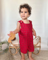 Personalised red check Christmas romper for baby boys and girls - Eli&Eli Dubai