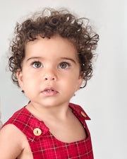 Red check Christmas baby romper - view 5 | Eli&Eli