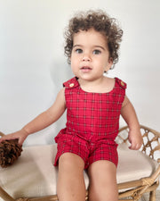Red check Christmas baby romper - view 7 | Eli&Eli
