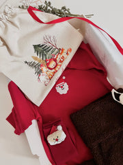 Personalised red Santa baby boy romper Christmas gift set - view 2 | Eli&Eli
