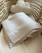Summer knitted baby blanket cloud white - view 3 | Eli&Eli