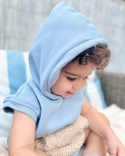 Personalised terry lounge sweater hoody in sky blue - view 6 | Eli&Eli