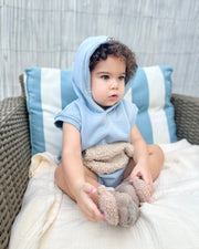 Personalised terry lounge sweater hoody in sky blue - view 7 | Eli&Eli