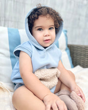 Personalised terry lounge sweater hoody in sky blue - view 8 | Eli&Eli