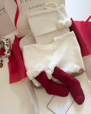 Personalised white terry Christmas gift set for boy or girl - view 2 | Eli&Eli