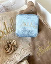 Personalised velvet baby treasure keepsake box in blue - Eli&Eli Dubai