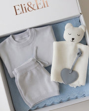 Premium personalised blanket gift hamper in baby blue - view 3 | Eli&Eli