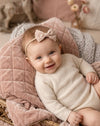 Tiny baby headband with golden dots in dusty pink - Eli&Eli Dubai