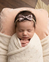 Tiny baby headband with silk bow in brown - Eli&Eli Dubai