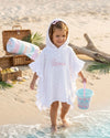 Toddler and baby ruffled muslin poncho with embroidery in white - Eli&Eli Dubai