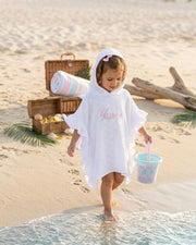 Ruffled muslin poncho with embroidery in white - view 2 | Eli&Eli